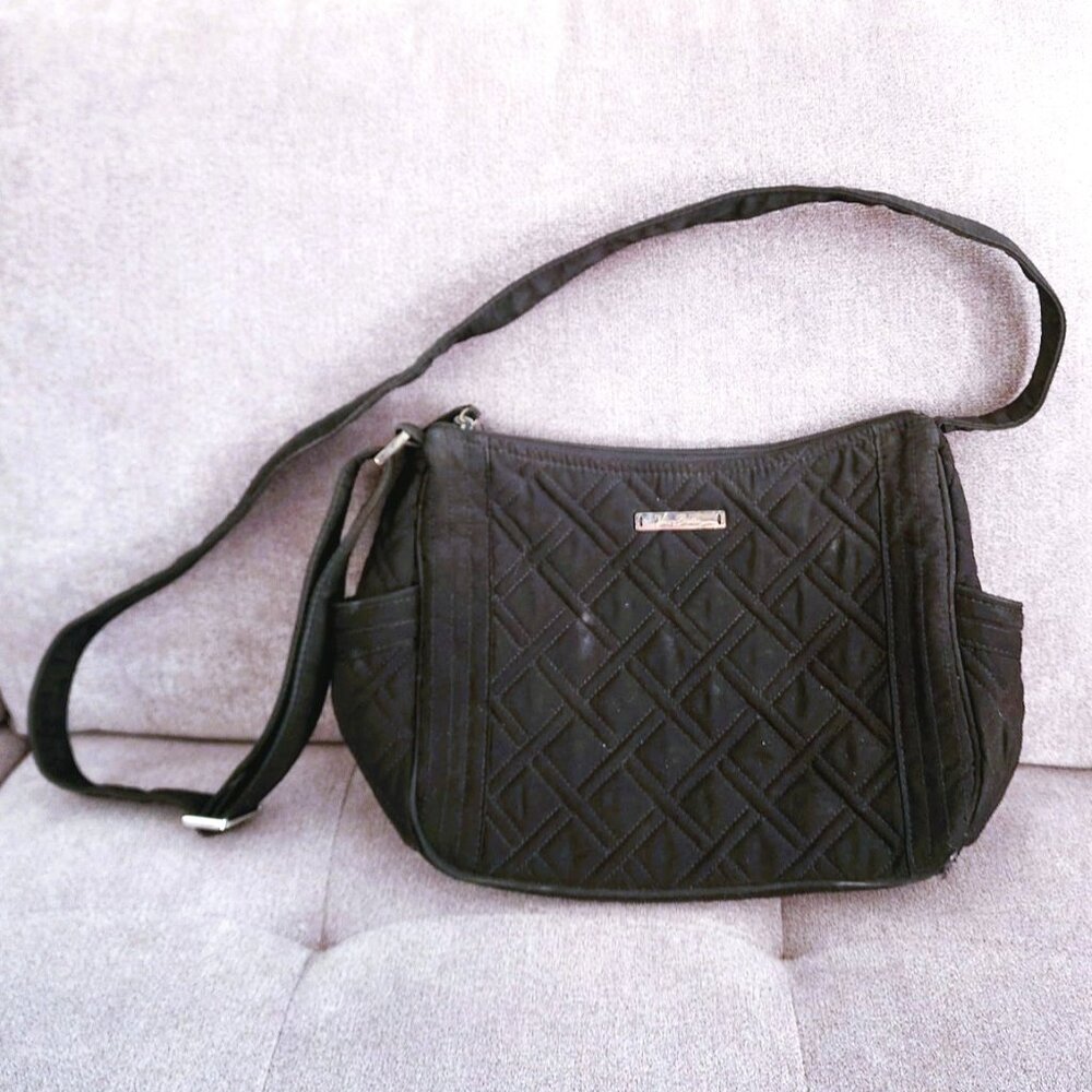 Vera Bradley Black Crossbody Bag with Diamond Pattern